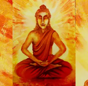 buddha meditating acrylic painting spiritual wall art