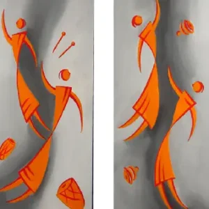 abstract couples acrylic painting modern romantic wall art