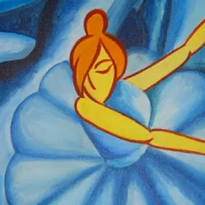ballerina abstract acrylic painting dance inspired wall art